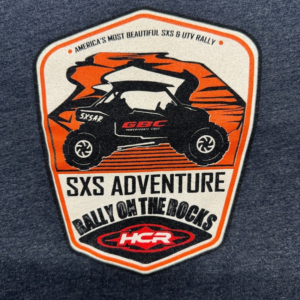 SXS Adventure Rally on the‎ Rocks Tee Navy Heather XL UTV Dirt ATV Side by Side